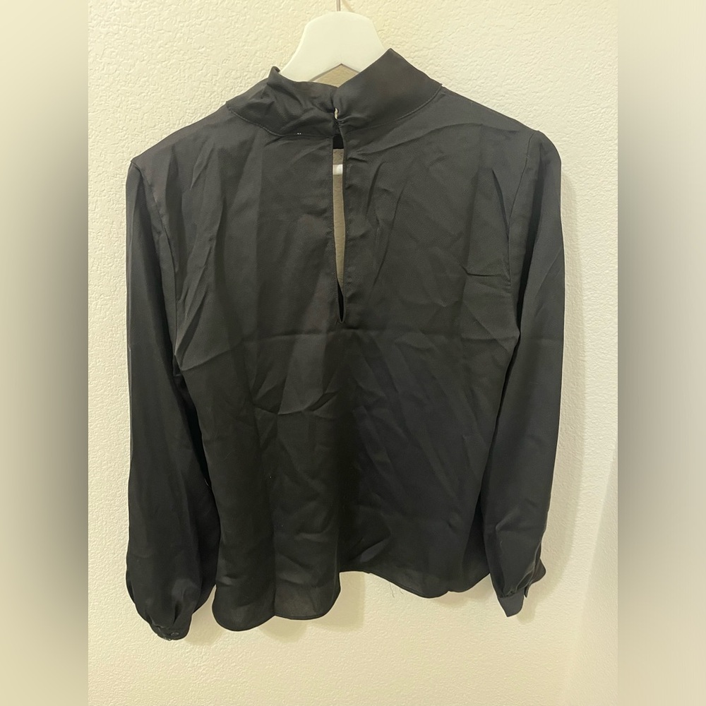 NEW Black Lush Silk Blouse - Open chest